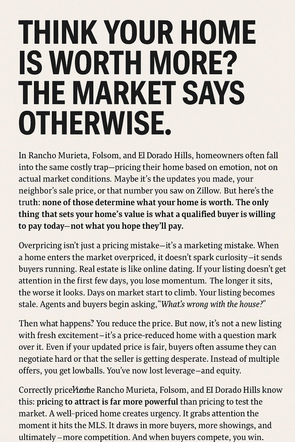 Your Home's Value: What the Market Really Says